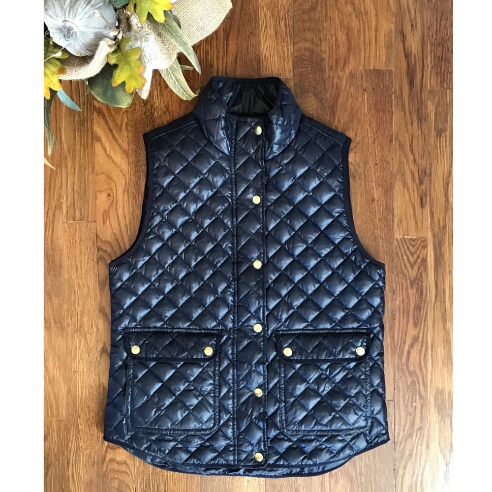 JCrew Shiny Quilted Field Puffer Vest - Picture 2 of 8